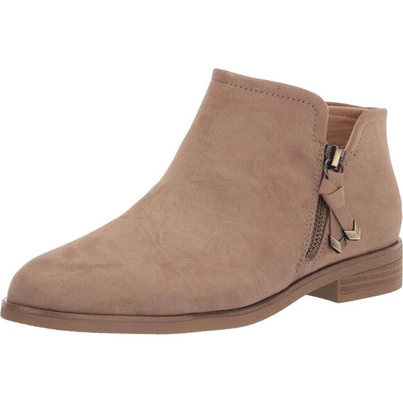 Dr. Scholl's Ankle Bootie Women's Woodsmoke Brown Fabric Synthetic Rubber Astir